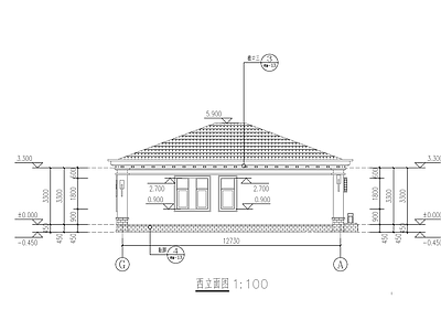 新中式单层别墅自建房建筑 施工图