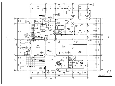 钢框架结构二层别墅建施图