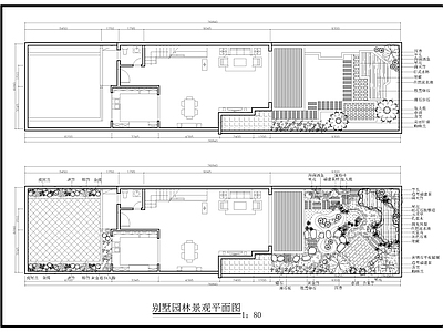 多套别墅屋顶花园平面方案 施工图