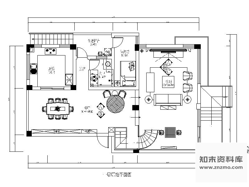 施工图现代精致双层别墅室内装修图含效果