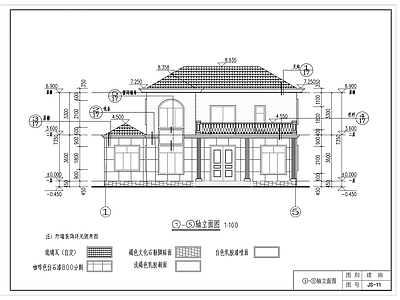 欧式二层别墅带露台施工图