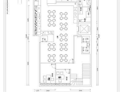 现代风格自助餐厅室内 施工图