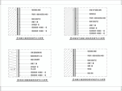 墙面刷乳胶漆硅藻泥湿贴瓷砖节点大样 施工图