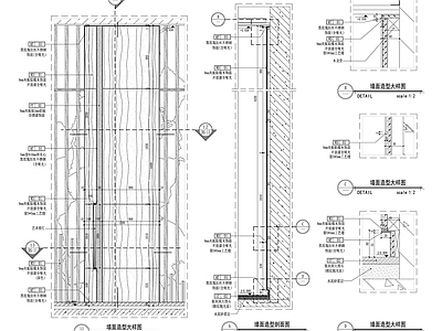 酒店墙面节点大样图 施工图