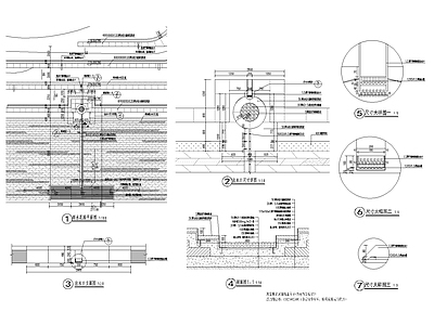 雨水花园出水口标准做法 施工图 园林景观给排水