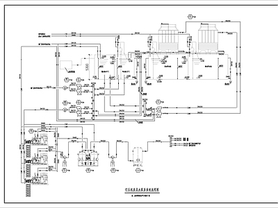 空压机房水泵房系统流程 施工图 建筑给排水