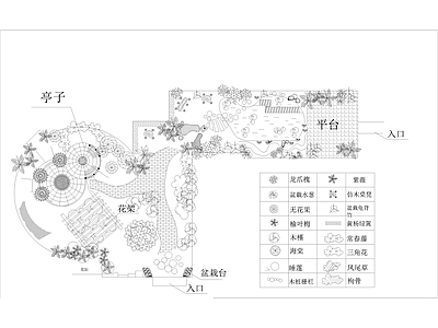 别墅小区屋顶花园景观绿化设计平面图