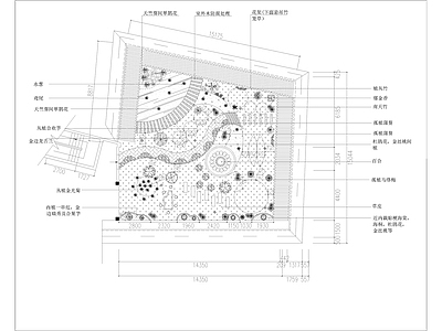 商住楼屋顶花园设计 露台 别墅园设计 平面布置图 施工图