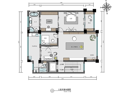 四层家装别墅室内 效果图 施工图