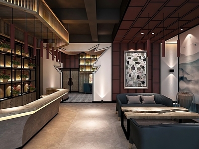 中式轻奢港式餐厅效果