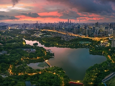 晚上城市天空外景 晚上城市外景