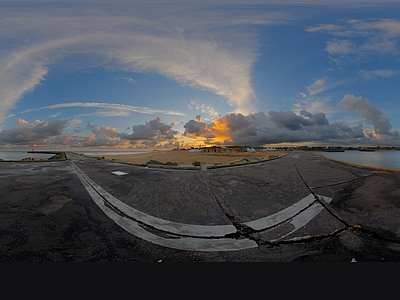 hdr户外蓝天白云云朵天空公园绿地草坪全景 黄昏HDR