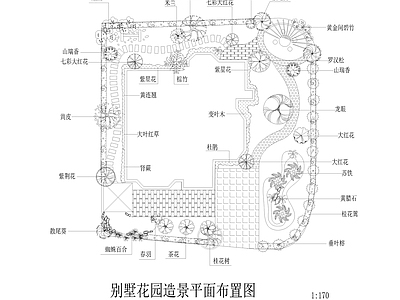 别墅花园造景平面图