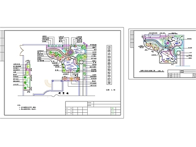 现代别墅小花园施工图景观设计 施工图