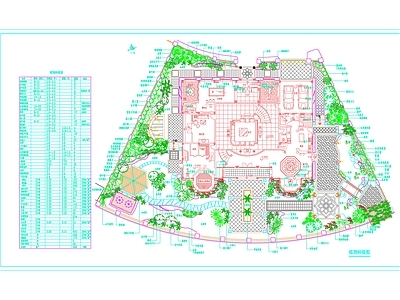 现代别墅庭院小花园植物种植图施工图图纸 施工图