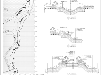 旱溪设计详图 施工图 园林景观给排水