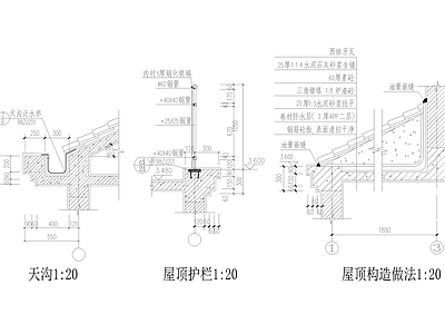 别墅屋顶做法详图 施工图 建筑通用节点