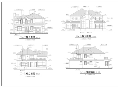 欧式简约农村别墅 施工图