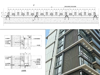 铝格栅墙面造型节点图 施工图 节点