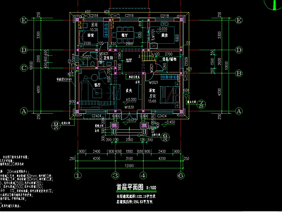 二层别墅建筑设计 施工图