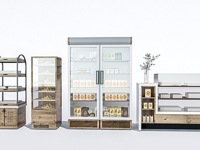 现代展示柜 货柜 冰柜 餐台 展具