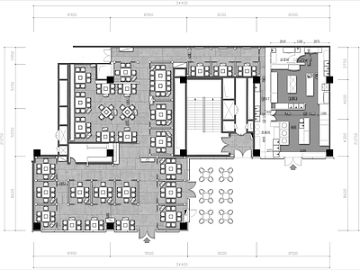 500㎡老中式火锅店平面布置图 平面图