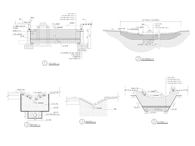 海绵城市 雨水园 植草沟 溢流井大样图 施工图 园林景观给排水