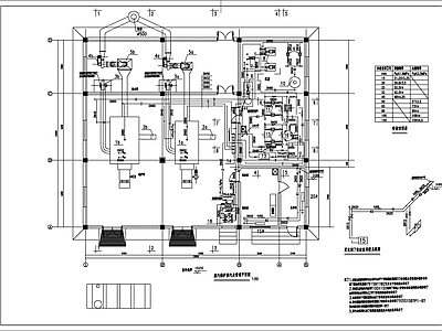 蒸汽锅炉房水暖图 施工图 建筑给排水