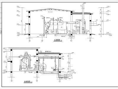 燃煤热水锅炉房热力图 施工图 建筑给排水