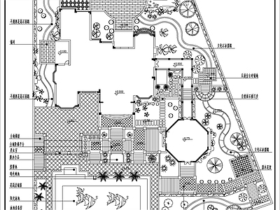 别墅花园景观 施工图