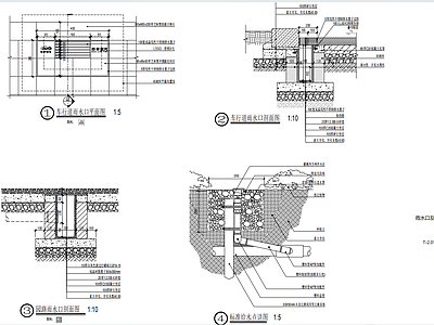 雨水口 给水口 施工图 园林景观给排水