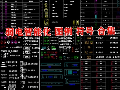 弱电智能化模块图例符号标志图块图库合集 施工图