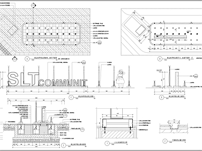 商业街旱喷水景节点详图 施工图 园林景观给排水