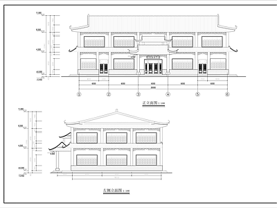 农家餐厅 中式餐馆 中式建筑 施工图