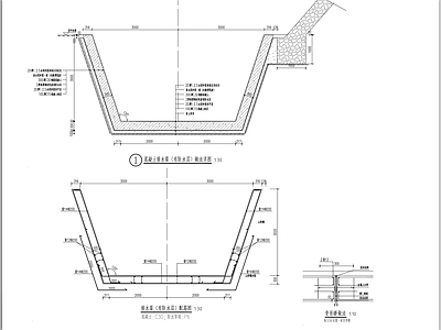 6m排水渠及护坡做法详图 施工图 园林景观给排水