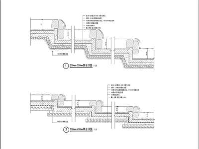 景观跌水详图 施工图 园林景观给排水