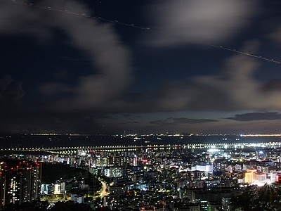 夜晚城市天空外景 夜晚天空