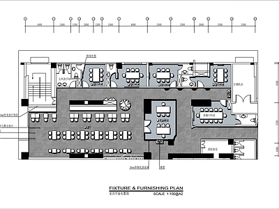 400㎡现代风格西餐厅平面布置图 施工图