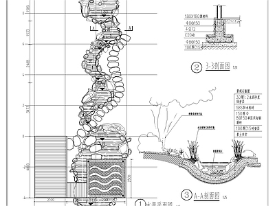 别墅庭院园林景观 绿化工 施工图