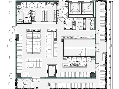 某中式烧烤店平面布置图 施工图