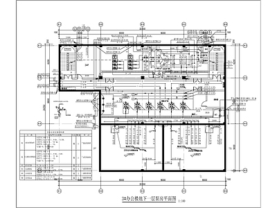 某办公楼地下一层泵房给排水 施工图 建筑给排水