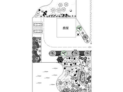 别墅庭院景观规划设计总平面图 施工图