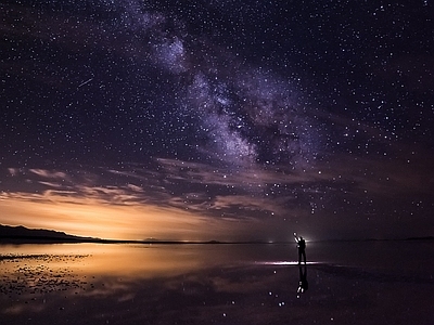 户外夜景 星空 夜色星空 太空月球 星空极光夜景 夜晚宇宙星空 夜晚天空