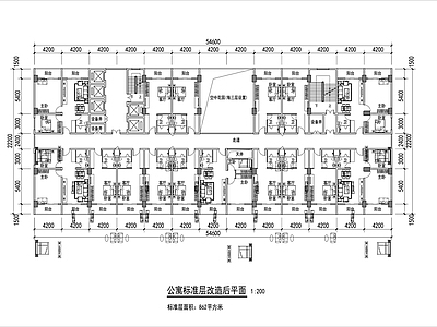 公寓标准平面图 施工图 一室一厅 小户型