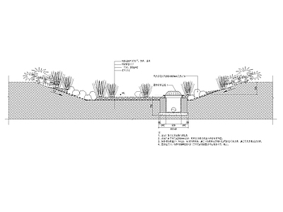 标准雨水花园及草沟给排水节点详图 施工图