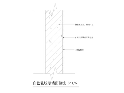 白色乳胶漆墙面 施工图 通用节点