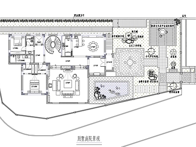 别墅庭院现代风格景观设计方案 施工图