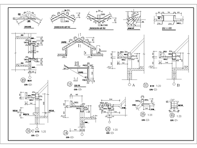 砖混别墅坡屋顶节点构造详图 施工图