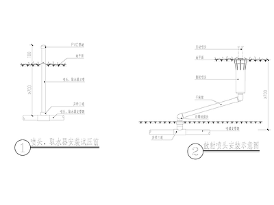 自动喷灌喷头安装大样图 施工图 园林景观给排水
