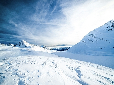 雪景天空自然风景